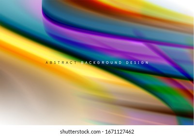 Abstract background - fluid color gradient waves, with dynamic motion line effect. Vector Illustration For Wallpaper, Banner, Background, Card, Book Illustration, landing page