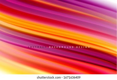 Abstrakter Hintergrund - fließende Farbverlauf-Wellen, mit dynamischem Bewegungszeileneffekt. Vektorillustration-Illustration für Bildschirmhintergrund, Banner, Hintergrund, Karte, Buchillustration, Landungsseite