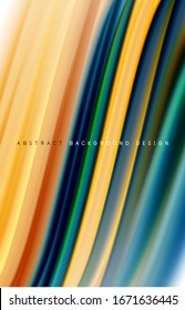 Fundo abstrato - ondas de gradiente de cor fluida, com efeito de linha de movimento dinâmico. Ilustração vetorial para papel de parede, banner, plano de fundo, cartão, ilustração de livro, página inicial