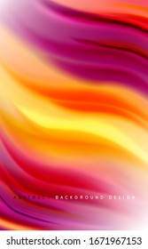 Abstract background - fluid color gradient waves, with dynamic motion line effect. Vector Illustration For Wallpaper, Banner, Background, Card, Book Illustration, landing page