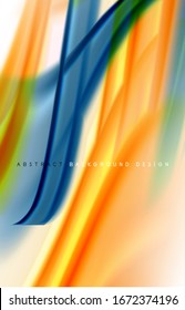Abstrakter Hintergrund - fließende Farbverlauf-Wellen, mit dynamischem Bewegungszeileneffekt. Vektorillustration-Illustration für Bildschirmhintergrund, Banner, Hintergrund, Karte, Buchillustration, Landungsseite