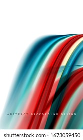 Abstract background - fluid color gradient waves, with dynamic motion line effect. Vector Illustration For Wallpaper, Banner, Background, Card, Book Illustration, landing page