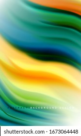 Abstract background - fluid color gradient waves, with dynamic motion line effect. Vector Illustration For Wallpaper, Banner, Background, Card, Book Illustration, landing page