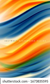 Abstract background - fluid color gradient waves, with dynamic motion line effect. Vector Illustration For Wallpaper, Banner, Background, Card, Book Illustration, landing page