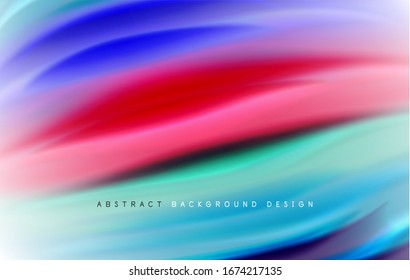 Abstract background - fluid color gradient waves, with dynamic motion line effect. Vector Illustration For Wallpaper, Banner, Background, Card, Book Illustration, landing page