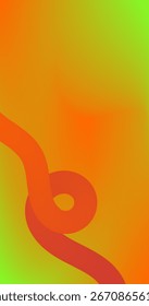 abstrakter Hintergrund mit Fließend gekrümmten Linien in orangefarbenem Rot Gelb Farbverlauf und Kopienraum