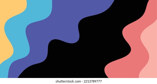 Abstract background in fluid flat design. Trendy and minimalist style pattern in panoramic landscape design
