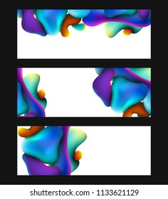 Abstract background with fluid gradient 3d shapes, liquid colors. Trendy design. Vector illustration eps 10. 