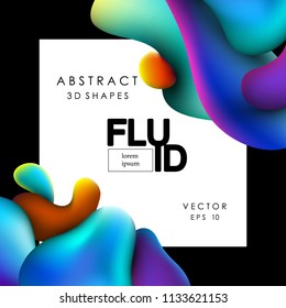 Abstract background with fluid gradient 3d shapes, liquid colors. Trendy design. Vector illustration eps 10. 