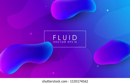 Abstract background with fluid gradient 3d shapes, liquid colors. Trendy design. Vector illustration eps 10. 