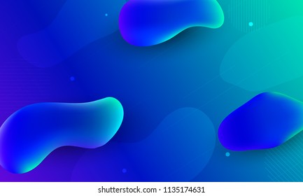 Abstract background with fluid gradient 3d shapes, liquid colors. Trendy design. Vector illustration eps 10. 