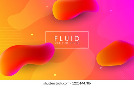 Abstract background with fluid gradient 3d shapes, liquid colors. Trendy design. Vector illustration eps 10. 