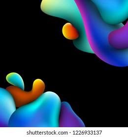 Abstract background with fluid gradient 3d shapes, liquid colors. Trendy design. Vector illustration eps 10. 