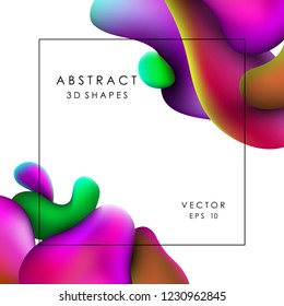 Abstract background with fluid gradient 3d shapes, liquid colors. Trendy design. Vector illustration eps 10. 
