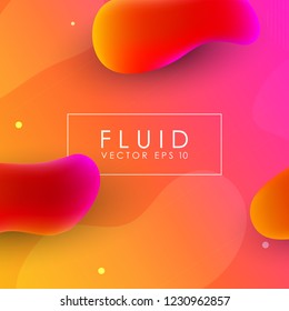 Abstract background with fluid gradient 3d shapes, liquid colors. Trendy design. Vector illustration eps 10.