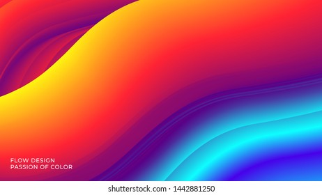 Abstract background with a fluid gradient color flow and motion of a wavy liquid lines. Eps10