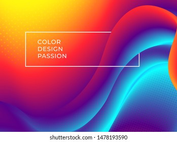Abstract background with a fluid gradient color flow and motion of a wavy liquid lines. Eps10