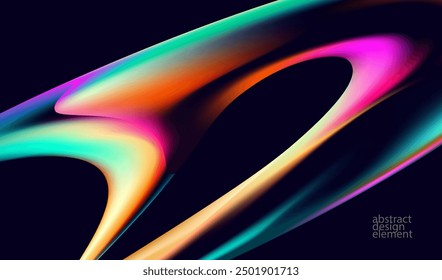 Abstract background of fluid iridescent shape. Elegant vector wallpaper.