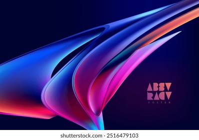 Abstract background of fluid iridescent shape. Elegant vector wallpaper.