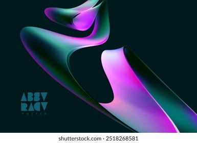 Abstract background of fluid iridescent shape. Elegant vector wallpaper.