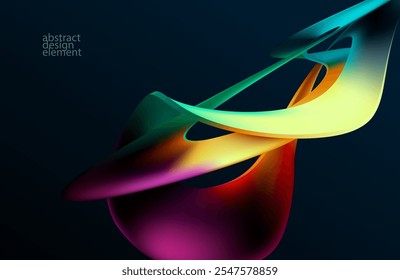 Abstract background of fluid iridescent shape. Elegant vector wallpaper.