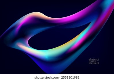 Abstract background of fluid iridescent shape. Elegant colorful wallpaper.