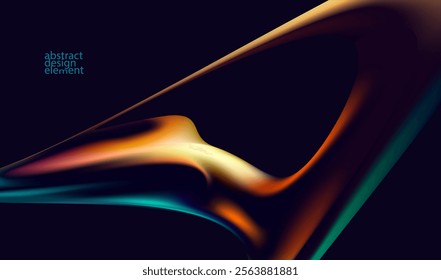 Abstract background of fluid iridescent shape. Elegant vector wallpaper.