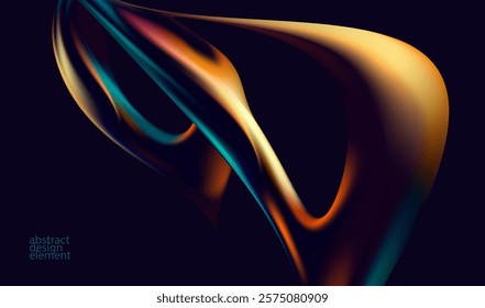 Abstract background of fluid iridescent shape. Elegant vector wallpaper.