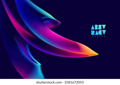Abstract background of fluid iridescent shape. Elegant colorful wallpaper with colorful wavy form.	