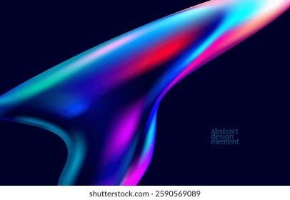 Abstract background of fluid iridescent shape. Elegant colorful wallpaper with colorful wavy form.