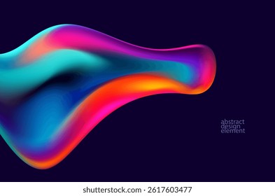 Abstract background of fluid iridescent shape. Elegant colorful wallpaper.