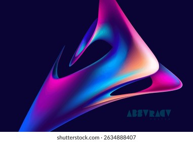 Fundo abstrato da forma iridescente de fluido. Papel de parede colorido elegante com forma ondulada colorida.