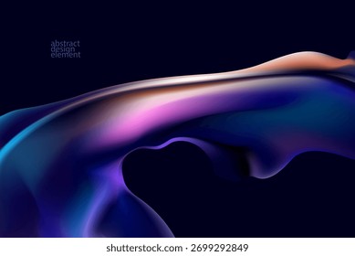Fundo abstrato da forma iridescente de fluido. Papel de parede de vetor líquido de vidro.	