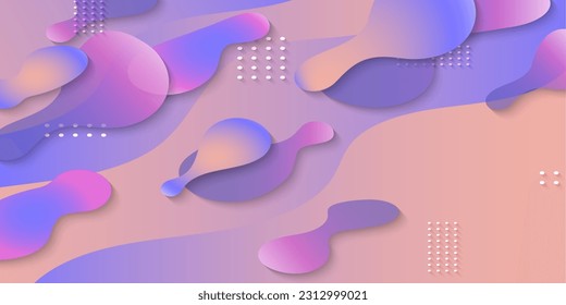 Abstract background with fluid or liquid shapes with shadow