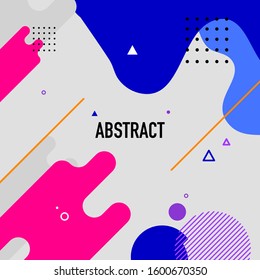 Abstract background with fluid and memphis shape design template