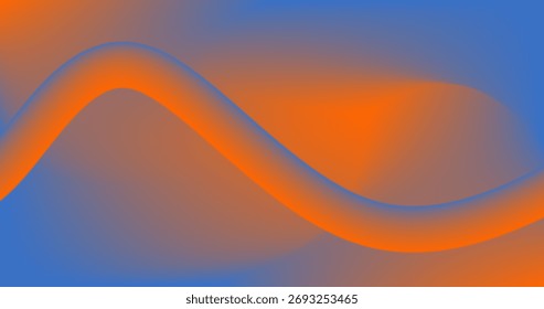 Fondo Abstractas con línea de cinta fluida en colores azul y naranja Diseño degradado