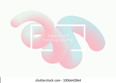 Abstract background with fluid shape in pastel colors. Liquid dynamic shape background with frame. Vector