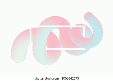 Abstract background with fluid shape in pastel colors. Liquid dynamic shape background with frame. Vector