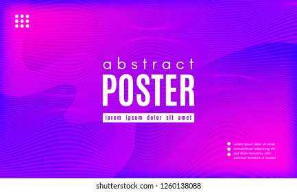 Abstract Background with Fluid Shapes. Wave Distorted Lines. Movement of Abstract Neon Liquid. Trendy Banner for Landing Page. Vector Abstract Background with Bright Vibrant Gradient and Wavy Liquid.
