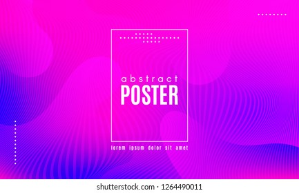 Abstract Background with Fluid Shapes. Wave Distorted Lines. Movement of Abstract Neon Liquid. Trendy Banner for Landing Page. Vector Abstract Background with Bright Vibrant Gradient and Wavy Liquid.