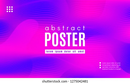 Abstract Background with Fluid Shapes. Wave Distorted Lines. Movement of Abstract Neon Liquid. Trendy Banner for Landing Page. Vector Abstract Background with Bright Vibrant Gradient and Wavy Liquid.