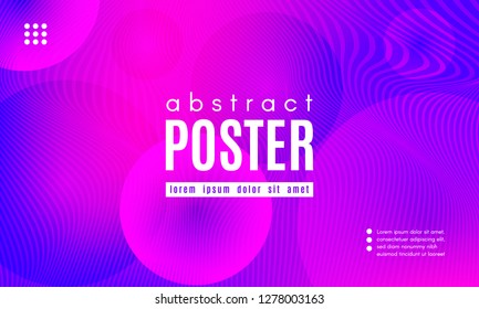 Abstract Background with Fluid Shapes. Wave Distorted Lines. Movement of Abstract Neon Liquid. Trendy Banner for Landing Page. Vector Abstract Background with Bright Vibrant Gradient and Wavy Liquid.