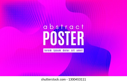 Abstract Background with Fluid Shapes. Wave Distorted Lines. Movement of Abstract Neon Liquid. Trendy Banner for Landing Page. Vector Abstract Background with Bright Vibrant Gradient and Wavy Liquid.