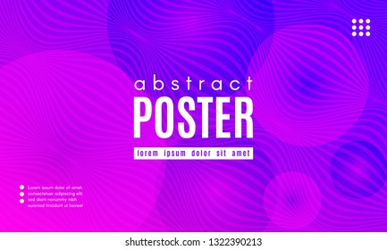 Abstract Background with Fluid Shapes. Wave Distorted Lines. Movement of Abstract Neon Liquid. Trendy Banner for Landing Page. Vector Abstract Background with Bright Vibrant Gradient and Wavy Liquid.