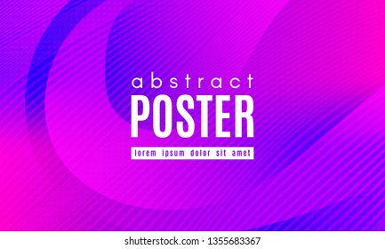 Abstract Background with Fluid Shapes. Wave Distorted Lines. Movement of Abstract Neon Liquid. Trendy Banner for Landing Page. Vector Abstract Background with Bright Vibrant Gradient and Wavy Liquid.