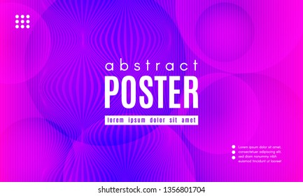 Abstract Background with Fluid Shapes. Wave Distorted Lines. Movement of Abstract Neon Liquid. Trendy Banner for Landing Page. Vector Abstract Background with Bright Vibrant Gradient and Wavy Liquid.