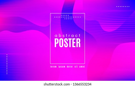 Abstract Background with Fluid Shapes. Wave Distorted Lines. Movement of Abstract Neon Liquid. Trendy Banner for Landing Page. Vector Abstract Background with Bright Vibrant Gradient and Wavy Liquid.