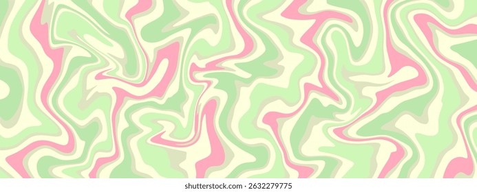 An abstract background with a fluid, swirling pattern in shades of light green, pink, and off white.