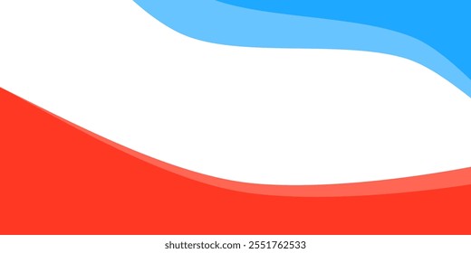 Abstract background with fluid waves in blue and red. Vector illustration