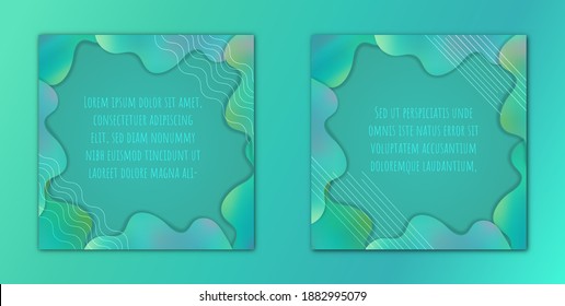 Abstract Background with Fluid Waves, Stright and Wavy Lines.Turquoise Gradient Colors. For Web and Mobile App, Art Illustration Template Design, Business Infographic and Social Media Element.